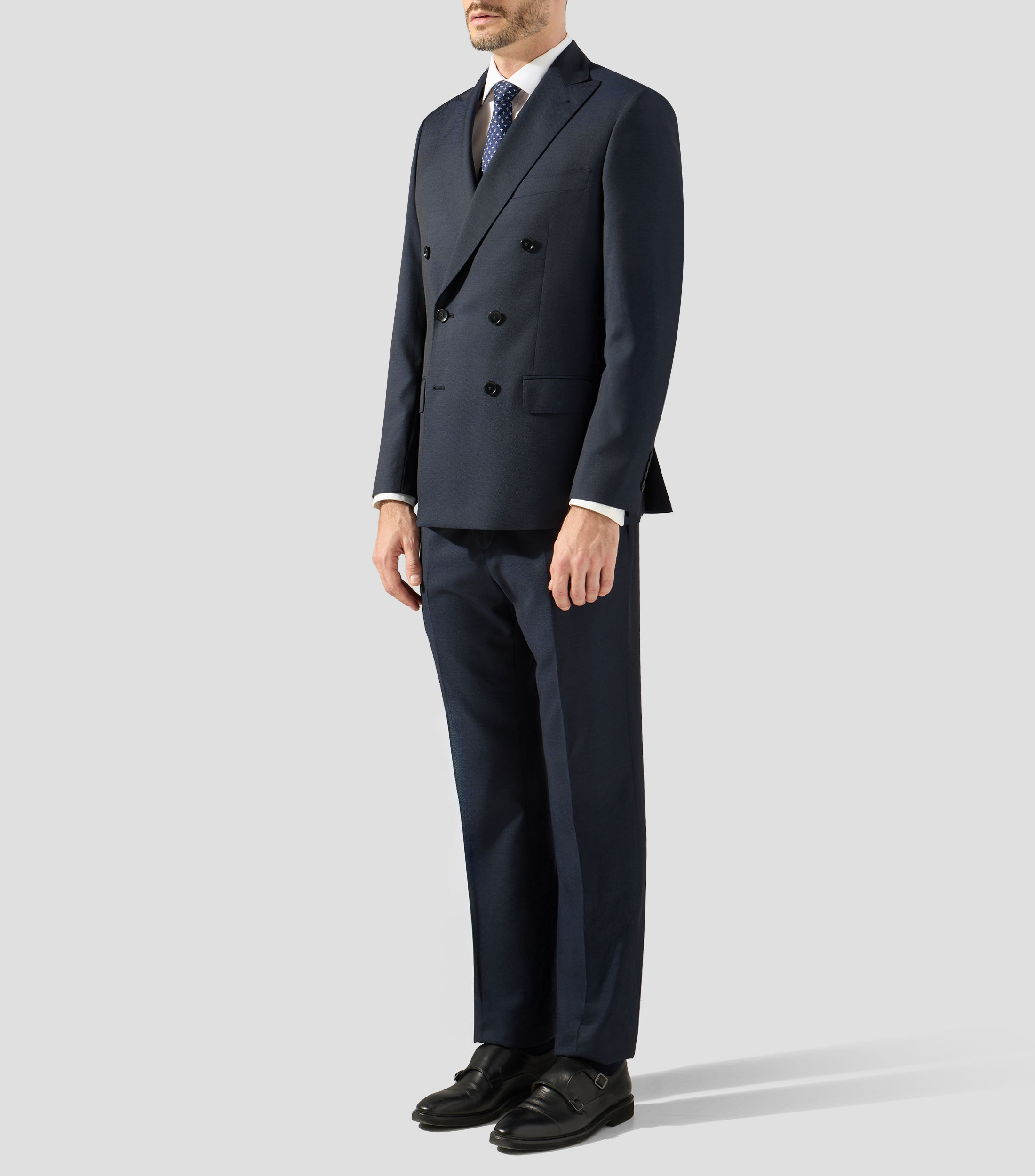 Traje de lana corte regular liso Hombre